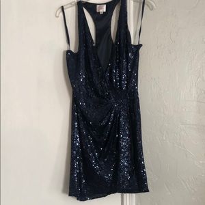 PARKER SEQUIN MINI WRAP DRESS